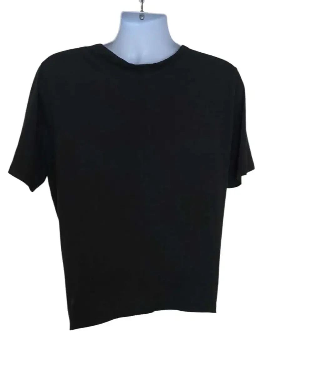 Lululemon Women's black Crescent Tee Shirt short sleeve pima cotton Size 12